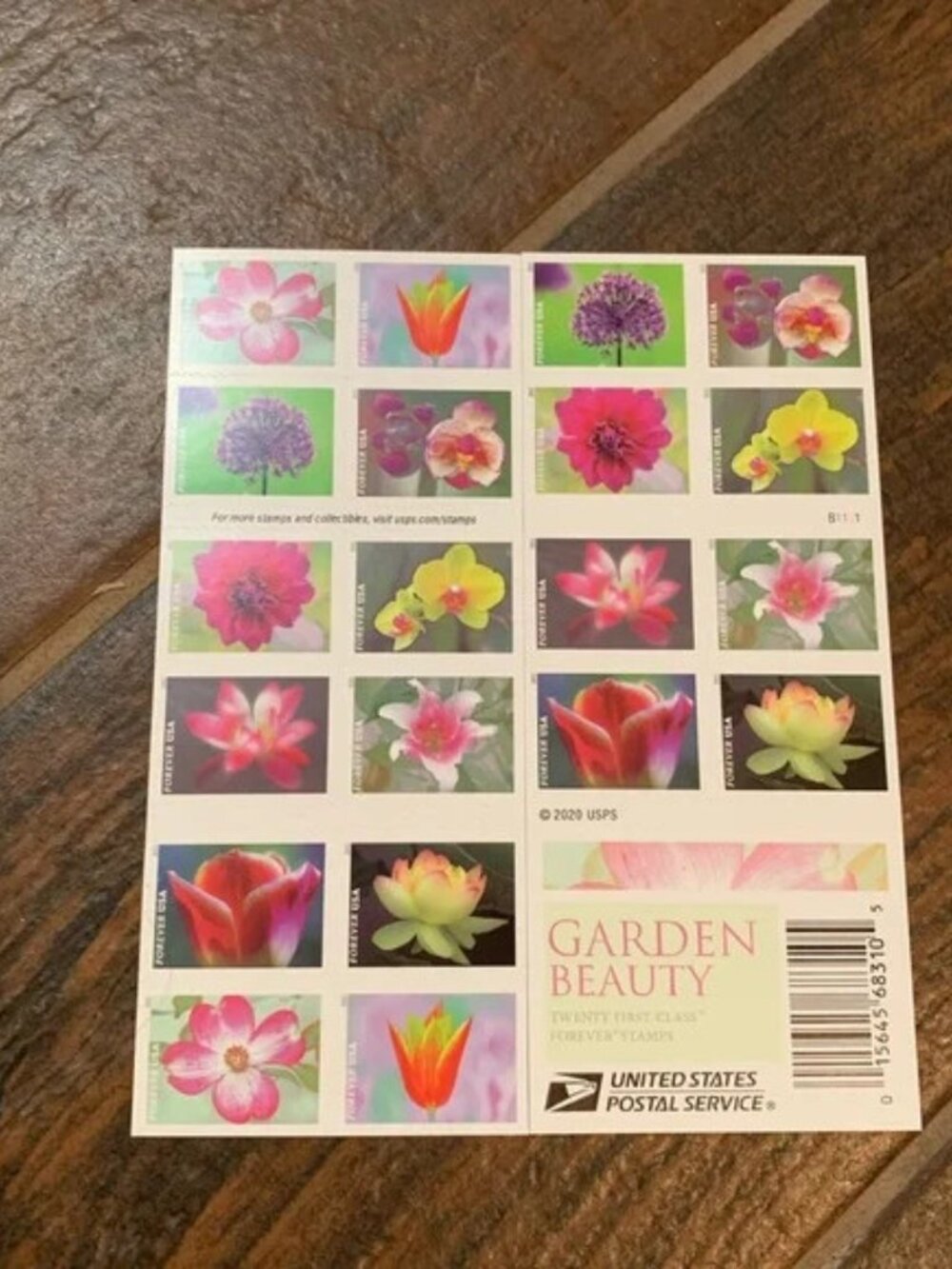 6000 Garden Beauty Forever Stamps 300 Booklets of 20 6000 stamps